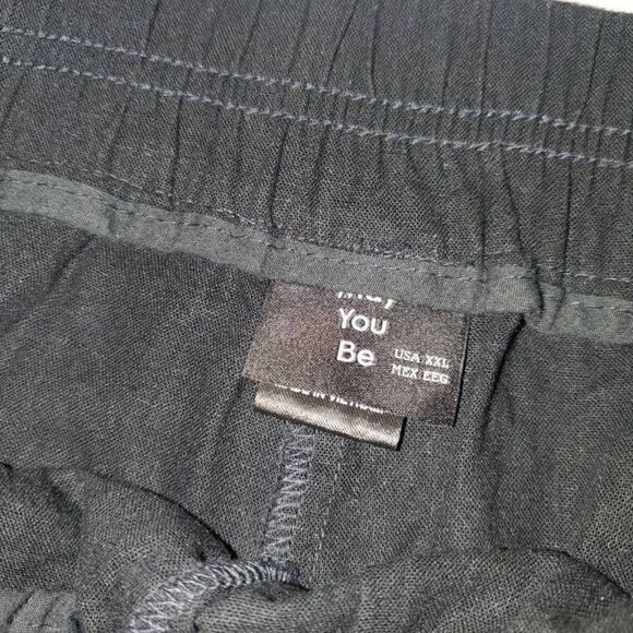 NWT May You Be Black Linen Casual Shorts XXL - Picture 6 of 8